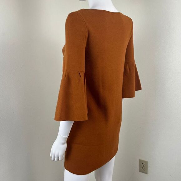 Moth Womens Size XS Orange Bell Sleeve Pullover Sweater Mini Sheath Dress Party - Picture 11 of 15